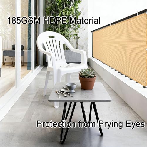 Brise vue balcon crème 70x150 cm opaque et résistant au vent