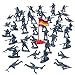 Army Men Toy Action Figures - 202 Pieces with American, British, German & Japanese Soldiers and Flags in Different Combat Poses, Great for Reenactment, Pretend Play, Dioramas and School Projects