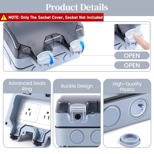 Image of 146 Type Double Socket Switch Cover with Flip Up Lid (Socket Excluded)