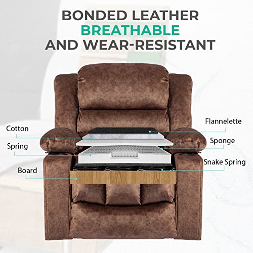 Homyedamic Recliner Chair Massage Rocker With Heated Modern Ergonomic Lounge 360 Degree Swivel Single Sofa Seat Living Room Lounge Recliners On Clearance Elastic Foam Filling #TOP6