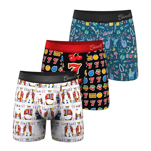 Shinesty Boxer Briefs For Men Pack of 3 - Hammock Support Pouch Underwear For Men - XX-Large Black