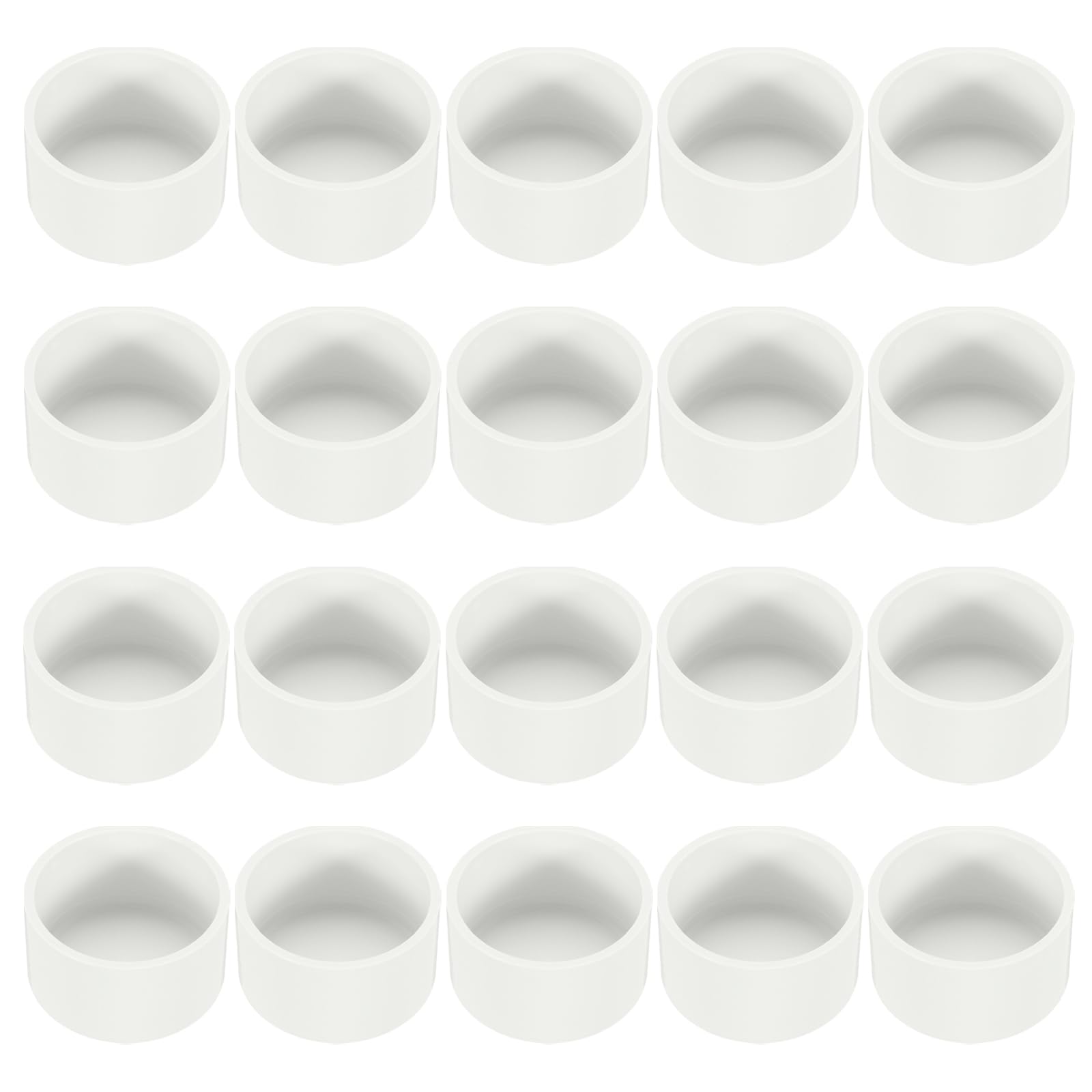 Tapón extremo tubería PVC de 2 pulgadas, kit de 20 piezas blancas para estructuras