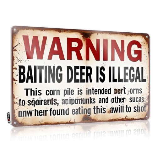 Funny Signs - Letrero de estaño divertido con advertencia de billar: cebando ciervos es ilegal, letreros divertidos y vintage (30 x 40 cm)