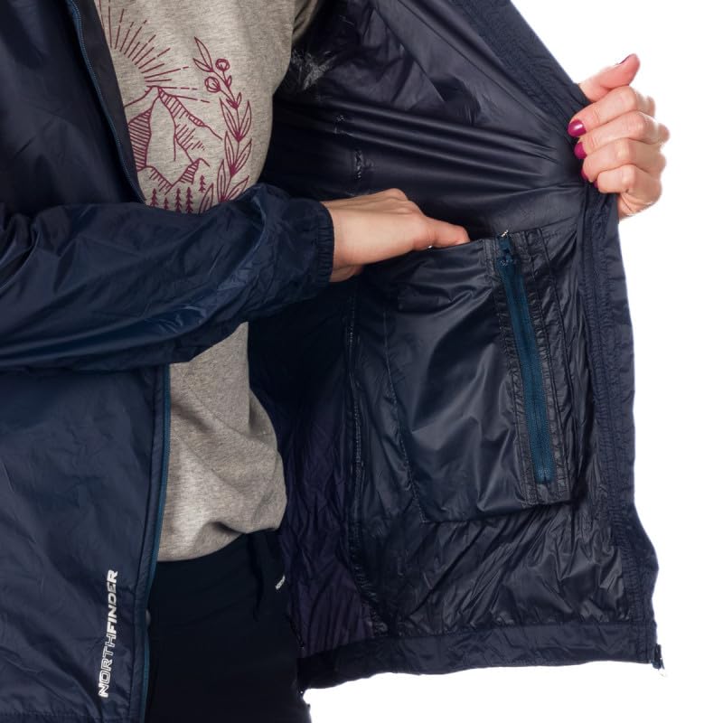 NORTHFINDER Regenjacke Damen, ultraleichte Fahrradjacke Wasserdicht Atmungsaktiv 5000 mm, Faltbare Windjacke, Regenjacken, Funktionsjacke, Windbreaker NORTHCOVER