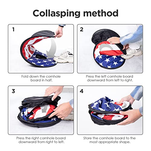 Collapsible Cornhole Set Outdoor Game - Portable Cornhole Boards Corn Hole Set With 8 Cornhole Bean Bags And Carrying Case For Yard Games, Outside Indoor Fun Activities For Kids Adults Family #TOP4