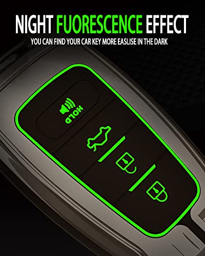 Gerzen For Toyota Key Fob Cover With Keychain, Key Cover For Women Man Compatible With Camry Rav4 Highlander Avalon C-Hr Prius Corolla, Metal Key Shell For Toyota Accessories (Grey) #TOP5