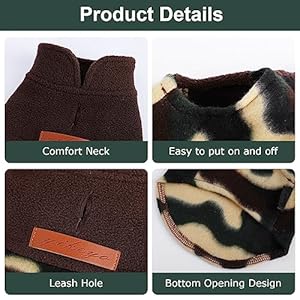 Puppy Sweaters for Small Dogs Girl Boy, Stretch Fleece Dog Clothes with Leash Hole, Fall Winter Warm Pet Puppy Sweater for Chihuahua Teacup Shih Tzu Yorkie, Tiny Doggie Outfits, Cat Apparel