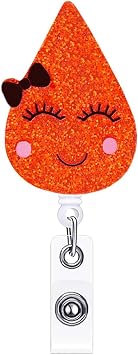 Funny Blood Phlebotomy Nurse Badge Reel Holder Retractable Badge Clips Cute Phlebotomist Nursing Badge Reels Retractable for Nurses RN LPN CNA Medical ID Card Badge Holder Office Accessories
