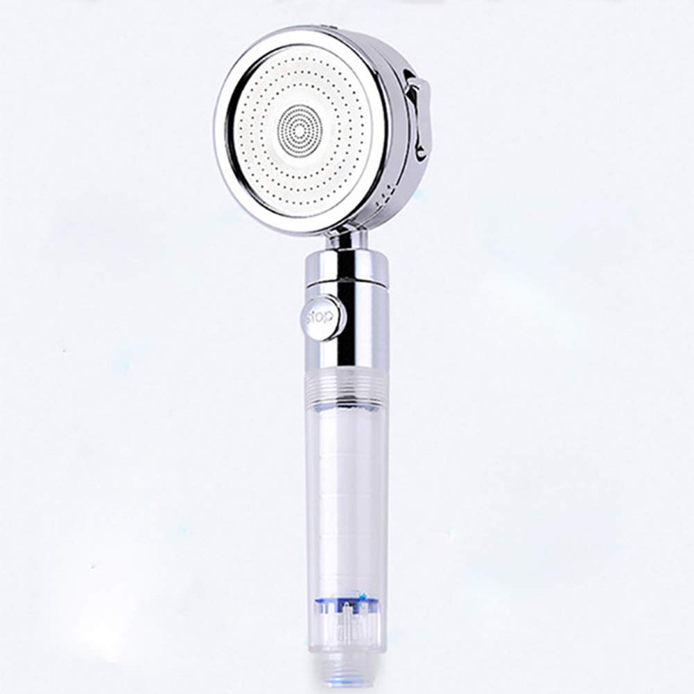 ZW Ionic Shower Head, Filtration Universal Handheld Showerhead, Higher Pressure Water Saving with 3 Sprays Modes Extra Filter Bead Replacement Panel PP Cotton Filter Cartridge