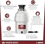 Waste King L-8000 1 Horse Power 2800 RPM Food Waste Disposer