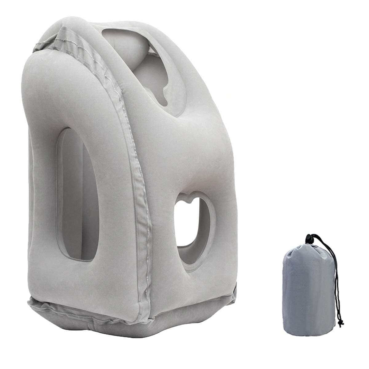 Netora Inflatable Travel Pillow for Sleeping Avoid Neck Shoulder Pain Gray | Supports Head Chin Lower Back Compact Foldable Design Ease Pressure Airplane Car Bus Train Office-image-8