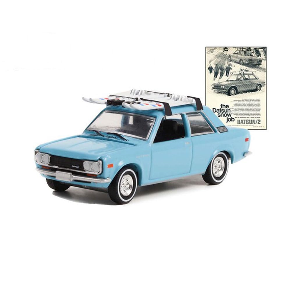 Greenlight Collectibles 1/64 1970 Datsun 510 with Ski Roof Rack Vintage Ad Cars Series 7 39100-C