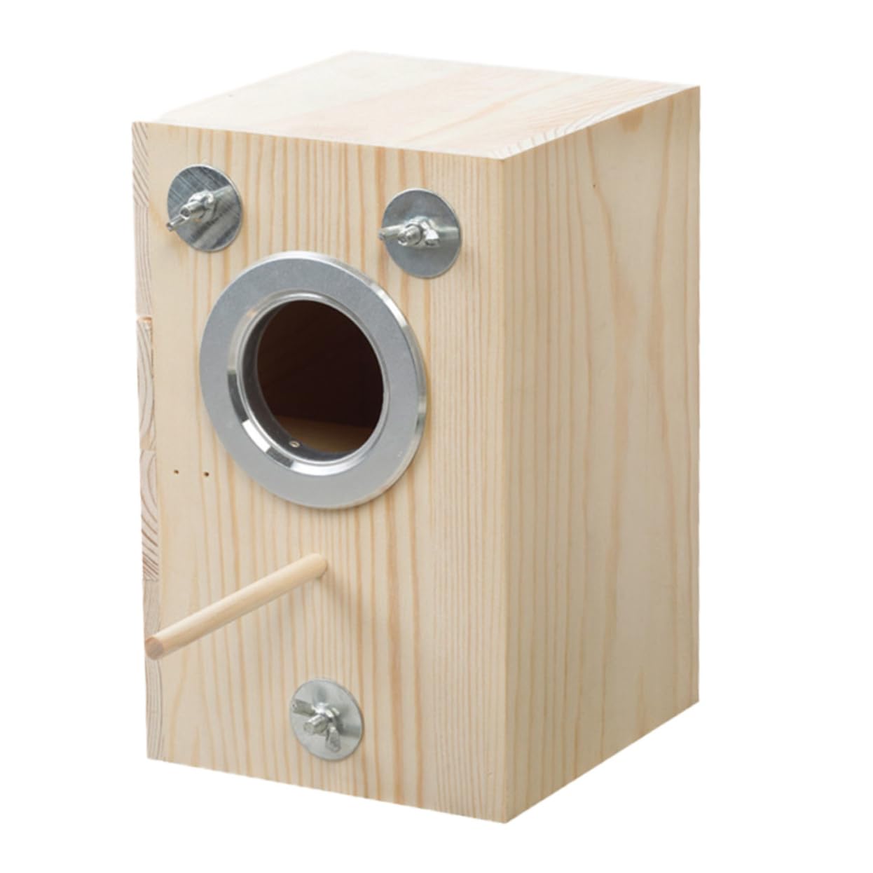 Nichoir de Reproduction Carré pour Oiseaux en Bois, Beige | Lieu de Repos Jeu, Design Simple et Créatif, Adapté aux Petits Oiseaux et Canaris