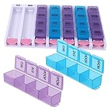 WRITWAA Pillenboxen Tragbar Für Tägliche Medizin Organizer Medikamentenbehälter Dicht Verschlossen Aufbewahrung Für Reise Mit Klickfunktion Einfach Befüllen Und Entnehmen Großes Fach Für m