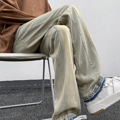 Men's Slim Fit Jeans Elastic Loose Straight Fashion Hip Hop Comfortable Elastic Waist Casual Pants4