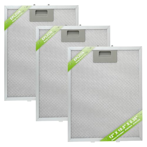 Filtre à graisse W10169961A Whirlpool - Lot de 3 en aluminium 5 couches pour hotte de cuisine