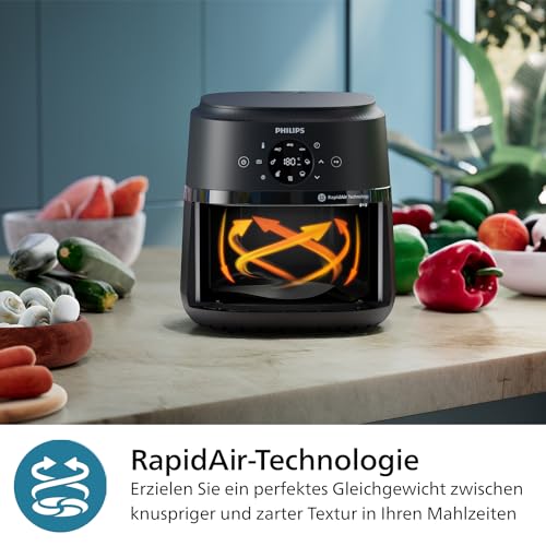 Philips Airfryer 2000 Serie – 13 Zubereitungsmöglichkeiten, 6,2l Fassungsvermögen, kompaktes Design mit Kochfenster, RapidAir-Technologie, 90% weniger Fett, leicht zu reinigen (NA230/00) – Bild 6