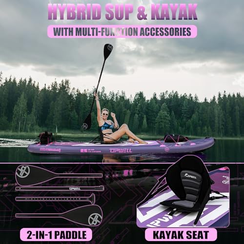 Image of UPWELL 11'6 inchx35 inch Extra Wide Inflatable Paddle Board, Stand Up Paddle Board for Youth & Adults, Stable Design, Premium SUP Accessories, 120L Backpack, 10L Dry Bag, Paddle, Leash, Hand Pump, US Fins
