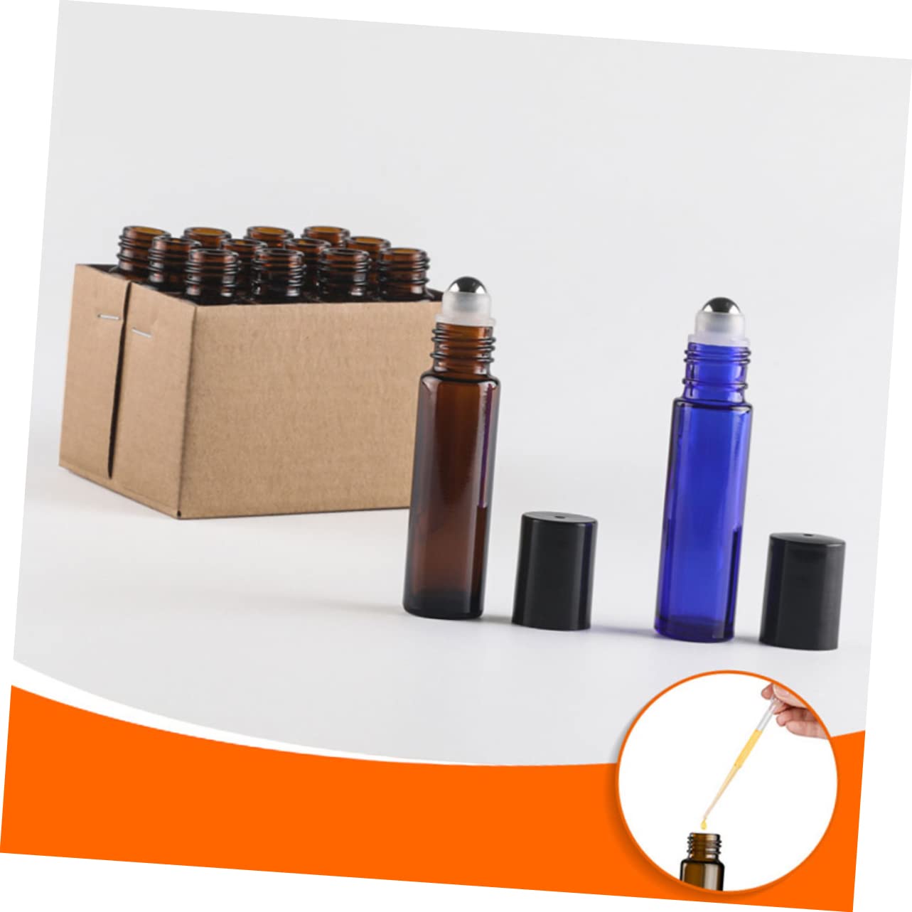 CALLARON Set 24 Pezzi Flaconi a Rullo in Vetro Blu 5ml Ricaricabili