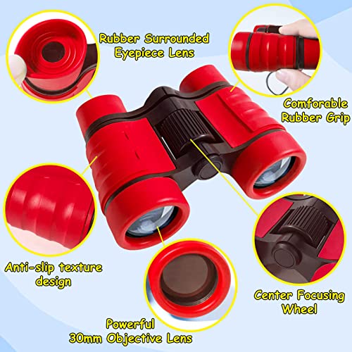 Image of ESSENSON Binoculars for Kids, Red | Toys Gifts for Age 3-10+ Years, Boys Girls Telescope, Outdoor Sports & Bird Watching, Birthday Presents