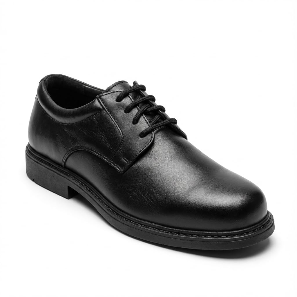 Scarpe Uomo Eleganti in Pelle con Lacci e Tacco Basso | Modello classico da ufficio con punta arrotondata e linea formale, adatto a cerimonie, lavoro e occasioni importanti