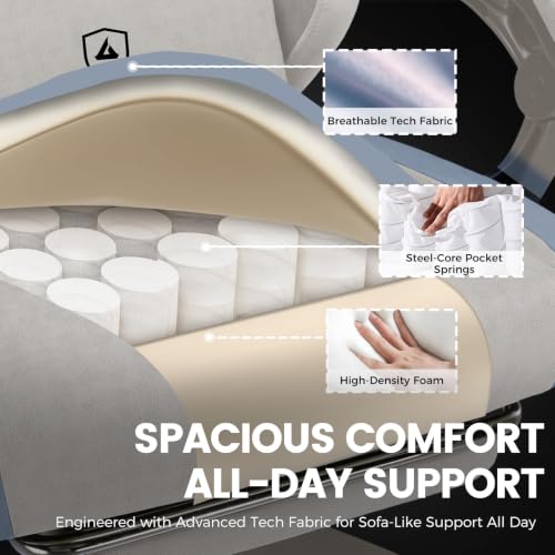 Image of GTPLAYER Gaming Chair, Computer Office Chair with Pocket Spring Cushion, Linkage Armrests and Footrest, High Back Ergonomic Computer Chair with Lumbar Support Task Chair with Footrest