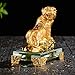PopTop Brass BRASSTAR Golden Resin Feng Shui Statue Chinese Zodiac Animal Tiger Home Office Table Top Decor Figurine Gift Collection PTZY114
