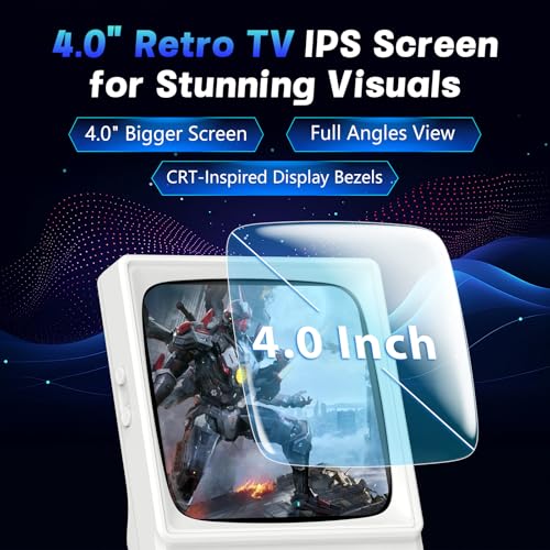 Image of R36TMAX Retro Handheld Game Console, Portable Retro Gaming Console with 4.0 inch CRT-Inspired Screen, 4000mAh Arcade Classics, Supports Multiple Emulators, WiFi Network Battling, 64GB (White)