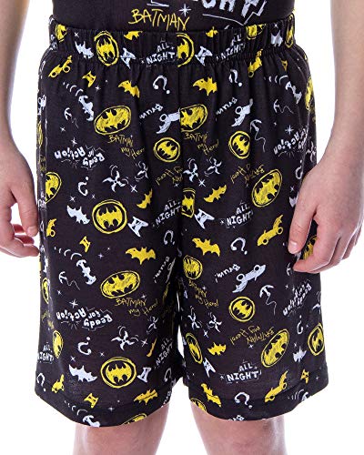 DC Comics Boys' Batman Pajamas Ready For Action Short Sleeve Shirt and Shorts 2 Piece Superhero Pajama Set (4/5)4