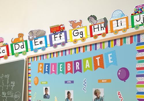 Teacher Created Resources Alfabet Train Bulletin Board zestaw wystawowy (4421), wielokolorowy