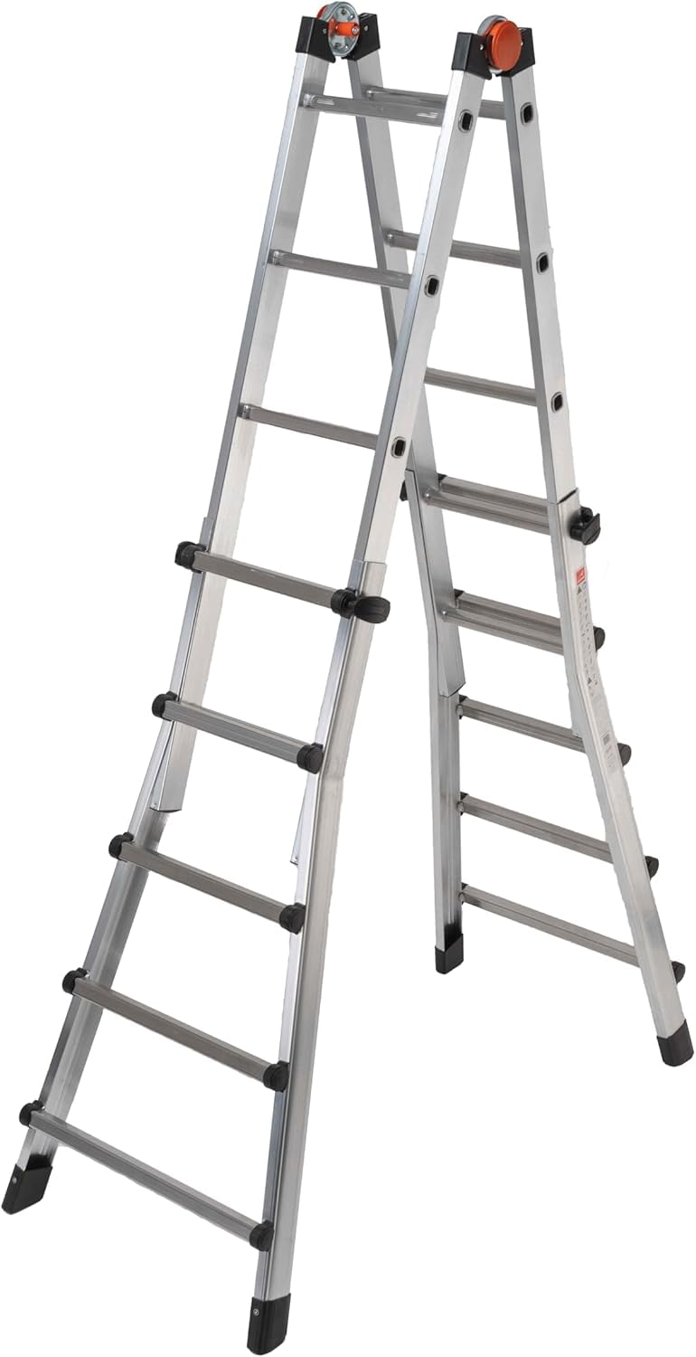 SCALA TELESCOPICA 5+5 PEPPINA - IN ALLUMINIO 10+10 - max 572 cm - Made in Italy GIERRE