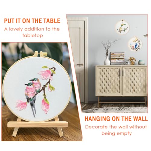 Image of FOCCTS Hummingbird and Flower Embroidery Kit, DIY Embroidery Kits with Patterns and Instructions Hoops Needles Threads, Embroidery Starter Kit for Beginners Adults