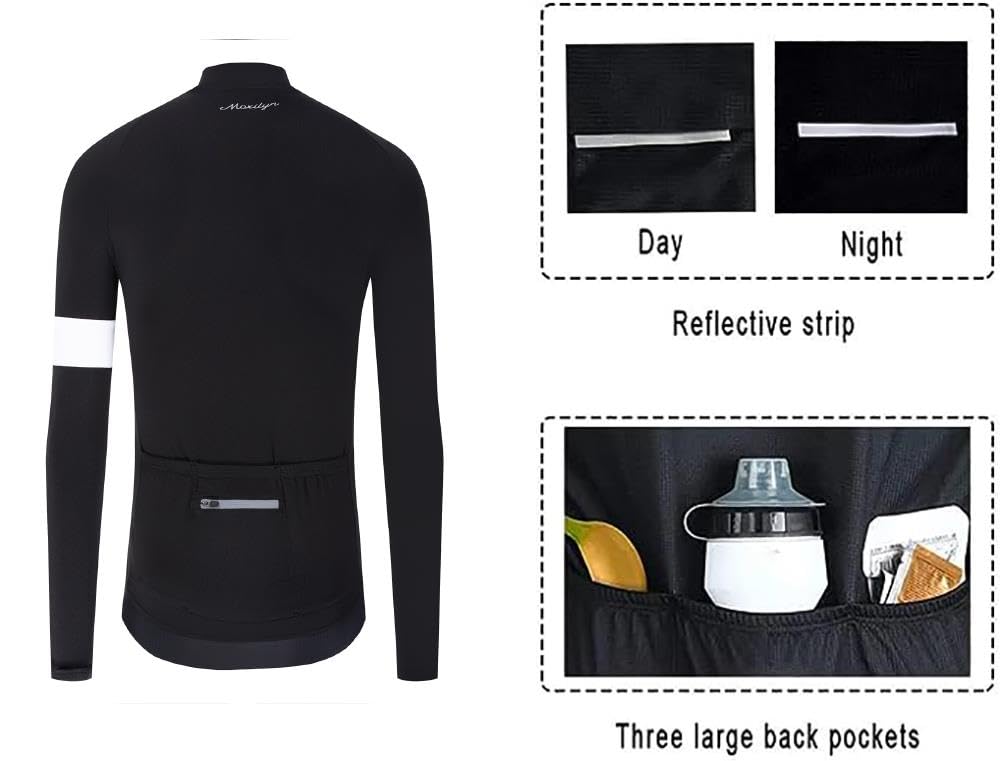 Moxilyn Abbigliamento Ciclismo da Uomo,Maglia Manica Lunga+Pantaloni Lunghi,Cuscino Gel 20D,Moda Set Completo,Abbigliamento Sportivo per Bicicletta,Ciclismo Ciclismo Jerseys per Uomo