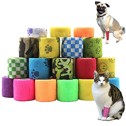 ペットフレックス 包帯 犬 猫 ペット用 テーピング テープ バンテージ ペット 猫犬動物用 自着性テープ 筋肉・関節サポート 多機能 自着性伸縮 粘着包帯 スポーツテープ 獣医包装 不織布テープ 弾力包帯 凝集包帯 通気性 厚手タイプ 応急処置テープ 6