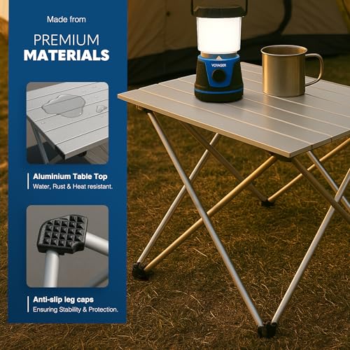 Voyager Camping Table – Foldable Outdoor Table with Adjustable Height, Extra Storage, Quick Setup, Lightweight & Durable – Compact Table for Camping, Picnic & Travel –small 37x31x34cm - Image 6