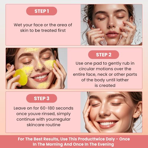 PIPIHUA Turmeric Kojic Acid Cleansing Pads: Turmeric Cleansing Pad for Dark Spots - Kojic Acid Exfoliating Face Scrub Pads for Face and Body (80PCS) - Thumbnail 7