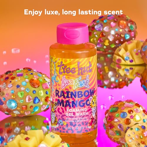 Image of Tree Hut Lisa Frank x Rainbow Mango Body Wash, Limited Edition, 18 Fl Oz | Nourishing & Moisturizing Shower Gel w / Shea Butter & Essential Oils, Soft & Smooth Skin, Gentle Cleanser For All Skin Types