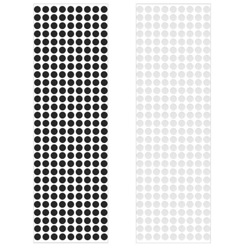 522 Pcs Mini Foam Felt Pads Self Stick Pads Furniture Felt Pad Round 3/8 Inches Diameter Self Adhesive Cabinet Cushion Dots for Cabinet Doors Furniture Desks Floor Drawers Black/White