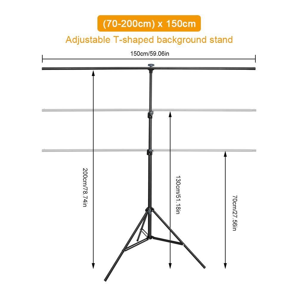 UTEBIT Backdrop Stand Kit 1.5x2m Aluminum Alloy TShape Photography