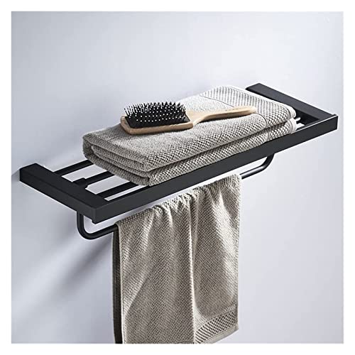 Barre de porte-serviettes design épuré avec étagère de salle de bain intégrée
