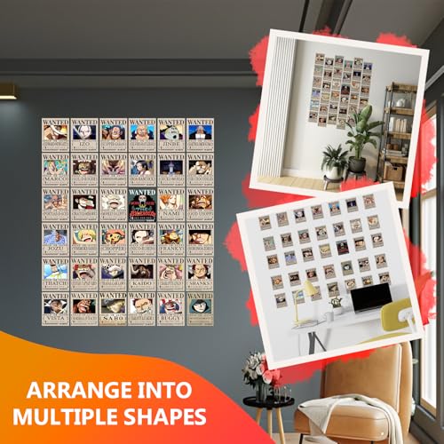 Image of VEENSHI Paper Set Of 36 One Piece Bounty Poster | Anime Wall Poster Of One Piece | Poster Of Anime | Onepiece Room Posters | 300 GSM | 9X6 Inch