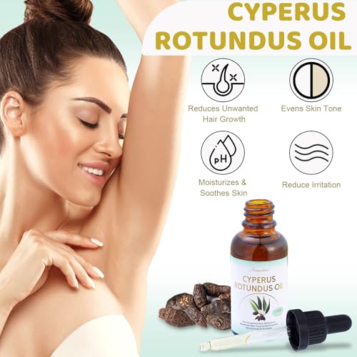Joanssore 3 Pack Cyperus Rotundus Oil For Hair Removal, Cypress Rotundus Oil Reduces Unwanted Hair Growth, Moisturizing Soothing Cyperus Oils For Reducing Body Hair Growth, Suitable for All Skin Types