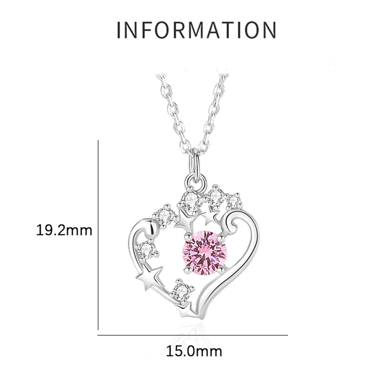 Collar de oro blanco para boda, collares de platino de 9 K/14 K/18 quilates/colgante de estrella con zafiro rosa creado en laboratorio y moissanita, 45 cm