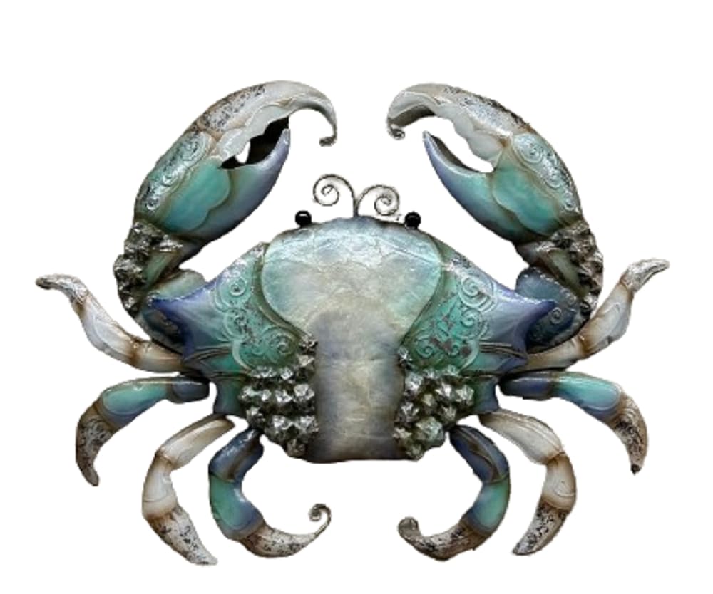 Kubla Craft 2216 Metal Wall Decor, Blue Crab 17 Inches