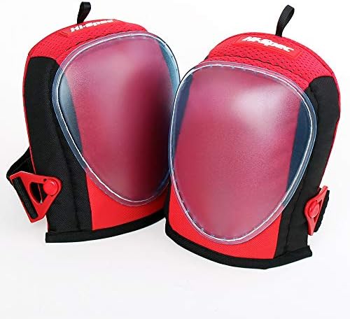Hi-Spec 2pc Red Knee Pads Gel & Foam Work Safety. Soft Cushion Support for Kneeling, Gardening & Flooring DIY
