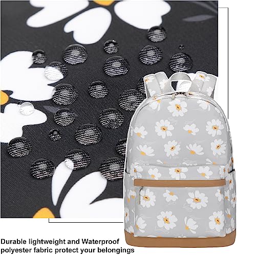 Joyfulife 2Pcs Daisy Backpack for Girls Backpack with Lunch Box Lightweight Water Resistant Kindergarten Preschool Elementary Primary School Bags Kids Teens Bookbags Set — view 3
