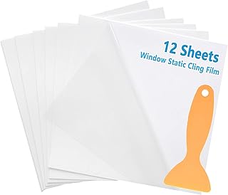 Car Window Clings, Car Windshield Sticker Applicator Windshield Sticker Cling Film Clear Window Static Cling Film Decals for Parking Permit Inspection Holder 12PCS 6.3''×6.3'' Static Film