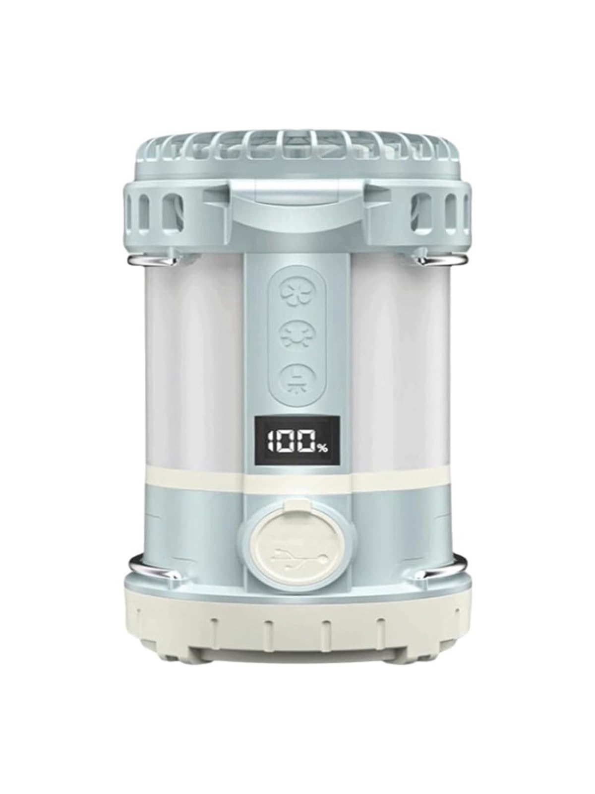 Ventilador portátil de cintura ideal para camping con pantalla digital y 3 velocidades