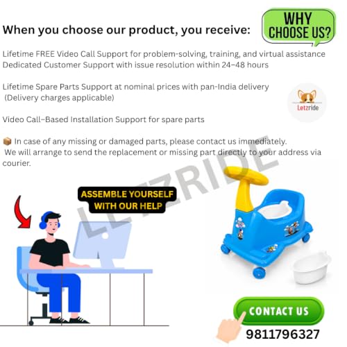 Image of Baby Potty Training Seat with Wheels & Steering | Ride On Potty Chair for Toddlers | Removable Bowl, BPA Free, Non-Toxic, Portable Toilet Trainer for Boys & Girls 6 Months to 3 Years | Blue