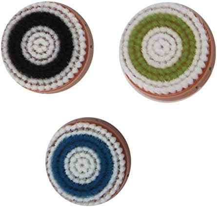 Brush Heads Replacement for Facial Cleansing, Compatible with Erisonic Pro, 3 Count - Mango, Deep Pore Skin Brush Head, Normal Skin Brush Head, Sensitive Skin Brush Head